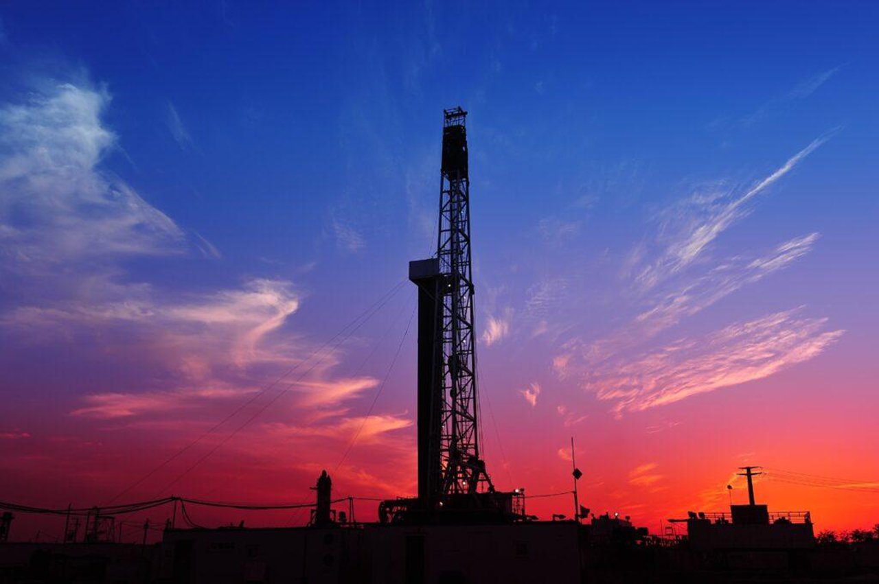 Image of Drilling Rig at sunset