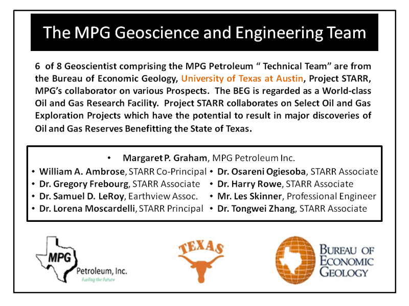image of MPG Petroleum’s technical team and collaboration with University of Texas Bureau of Economic Geology
